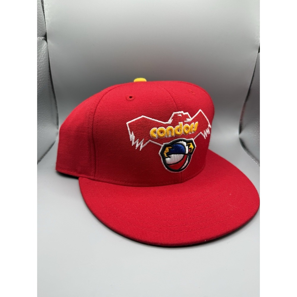 Atlanta Hawks Mitchell & Ness Condors Fitted Hat 7 1/4 Red Yellow Retro - Picture 4 of 8